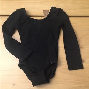 Black dance long sleeve leotard